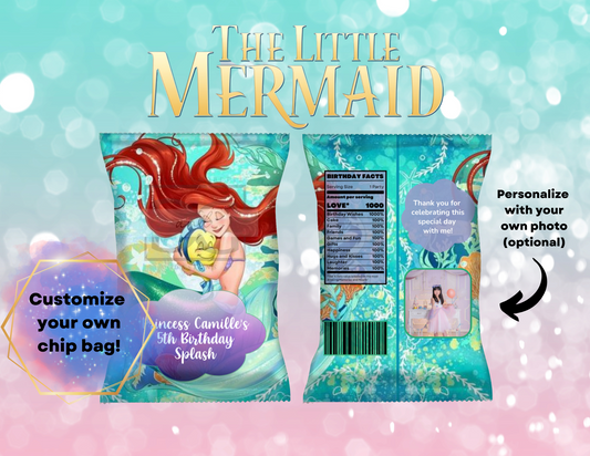 Little Mermaid Chip Bags - Ariel & Flounder