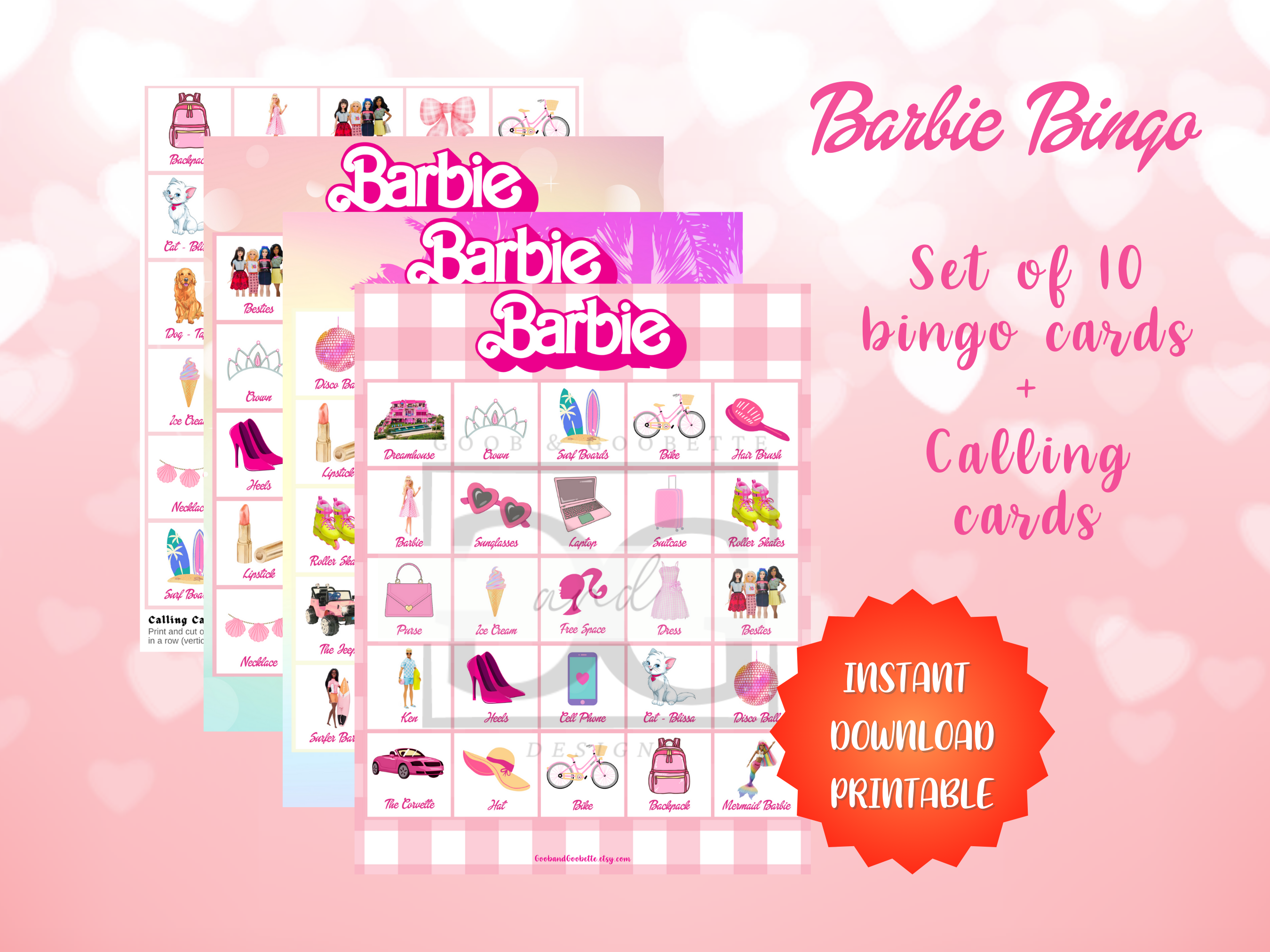 Barbie Bingo Game (10 Players) – Blissful Perfections x Goob & Goobette ...