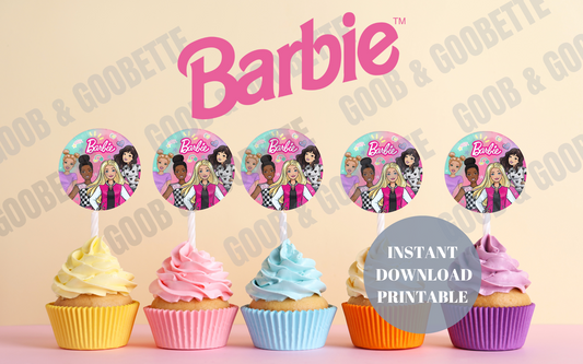 Barbie and Friends Cupcake Toppers - Barbie Girl Toppers