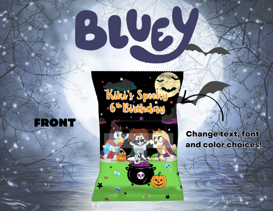 Bluey Halloween Chip Bags - Halloween Party Favors