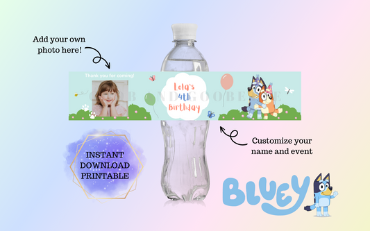 Bluey Water Bottle Labels