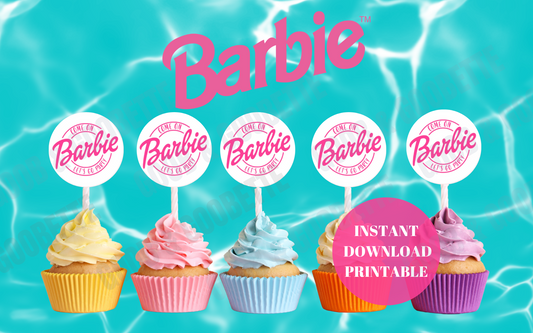 Barbie Cupcake Toppers - Come On Barbie Let's Go Party