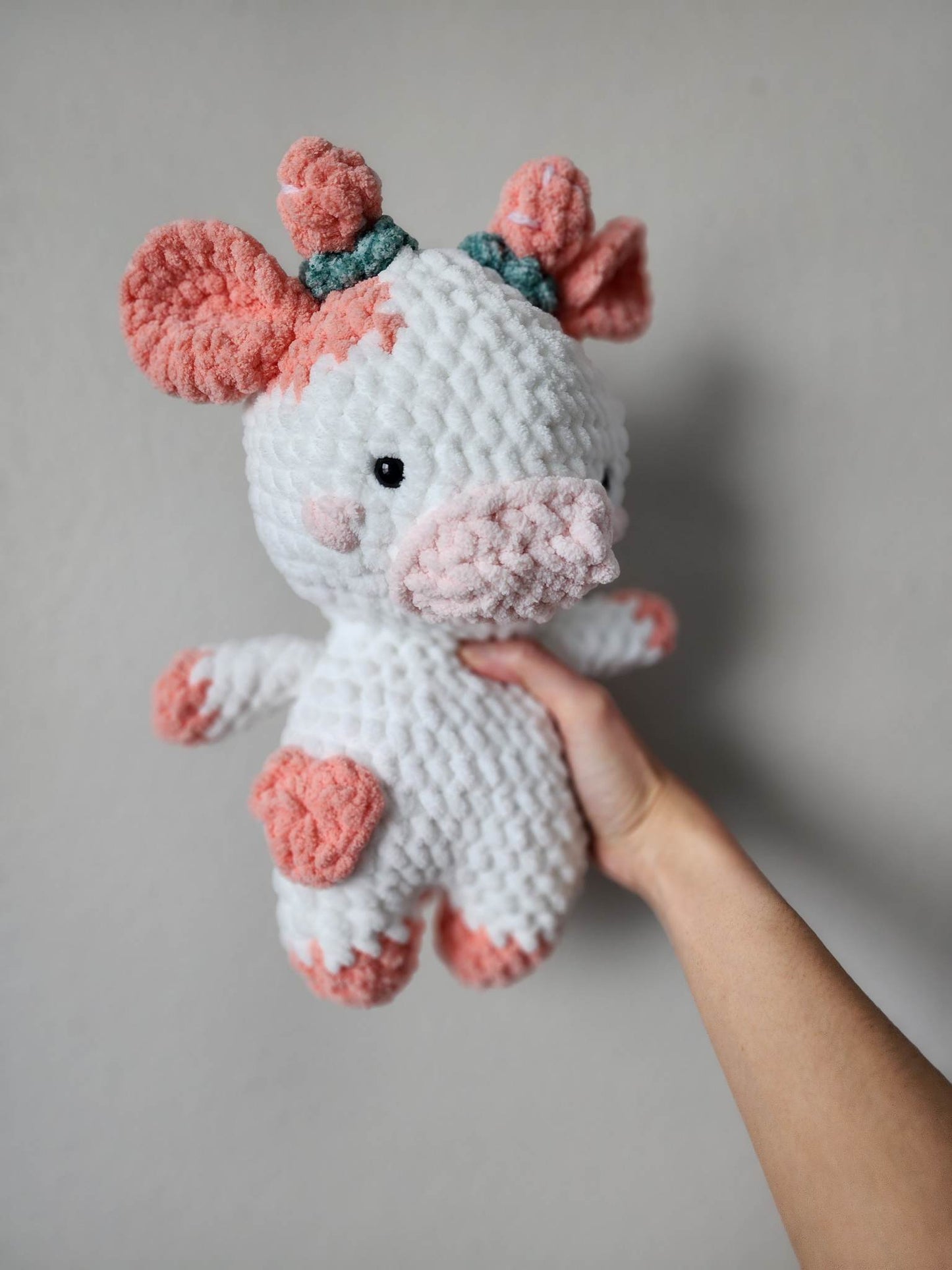 Strawberry Cow Plush Animal - Cow Amigurumi