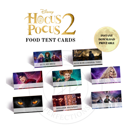 Hocus Pocus Food Tent Cards - Hocus Pocus Party Food Labels / Buffet Cards