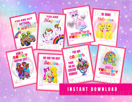 Lisa Frank Valentines - Printable Valentine's Day Cards