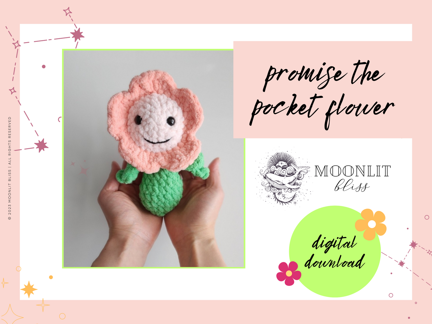 Crochet Pattern - Promise the Pocket Flower Amigurumi Flower Pattern