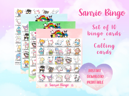 Hello Kitty Bingo Game - Sanrio Bingo for 10 Players