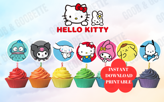 Sanrio Cupcake Toppers - Hello Kitty Cake Toppers, Sanrio Gift Tags