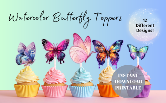 Watercolor Butterfly Toppers